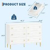 Coucheta 47.2" 6-Drawer Farmhouse Dresser - Rustic White Wood Chest with Bar Handles & Natural Texture for Living Room, Hallway & Entryway - 2 of 4