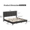 Modern Linen Upholstered Bed Frame with Adjustable Headboard, Wood Slat Support - 2 of 4