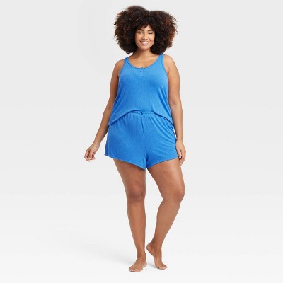 Women's Pointelle Henley Tank Top and Shorts Pajama Set - Auden™