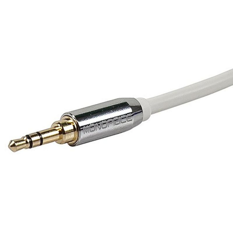 Monoprice Audio Cable - 10 Feet - White | Stereo Male to RCA Stereo Male Gold Plated Cable for Mobile, 2 of 4