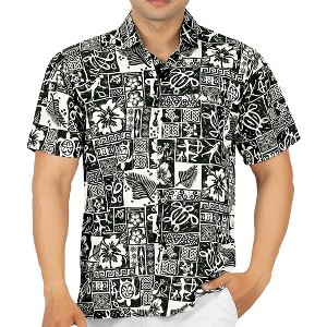 LA LEELA Men's Hawaiian Shirts Short Sleeve Button Down Shirt Mens Vacation Shirts Summer Beach Casual Tropical Shirts for Men Funny - 1 of 4
