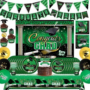 Treasures Gifted Green Graduation Party Supplies Ultimate Set for 16 Guests - 1 of 1