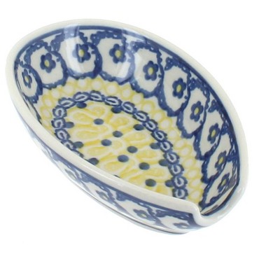 Blue Rose Polish Pottery 381 Ceramika Artystyczna Small Spoon Rest