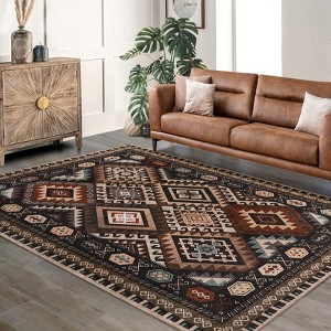 Washable Area Rug Modern Geometric Boho Floor Rugs for Living Room Easy to Care Non Shedding Farmhouse Accent Carpet for Nursery - 1 of 4