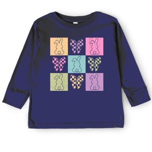 Simply Sage Market Checkered Bunny Outline Coquette Toddler Long Sleeve Tee - 1 of 4
