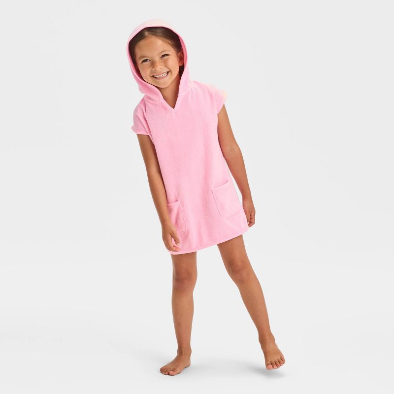 Toddler Girls' Towel Terry Hooded Cover Up Dress - Cat & Jack™, 4 of 5