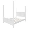 Queen Size Solid Wood Four Poster Bed with Horizontal Grille Design - 3 of 4