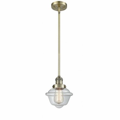 Oxford - 1 Light Stem Hung Mini Pendant In Traditional Style-8 Inches Tall and 7.5 Inches Wide
