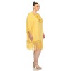 Plus Size Crocheted Fringed Trim Dress  Cover Up - White Mark - 2 of 4
