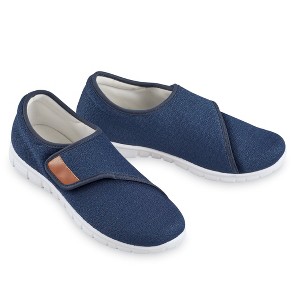 Collections Etc Adjustable Strap Closure Faux Leather Detail Shoes - 1 of 4