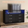 Dresser for Bedroom with Charging Station & LED Light, Modern 6 Drawer Double Dresser with Wide Wood Drawers - 3 of 4