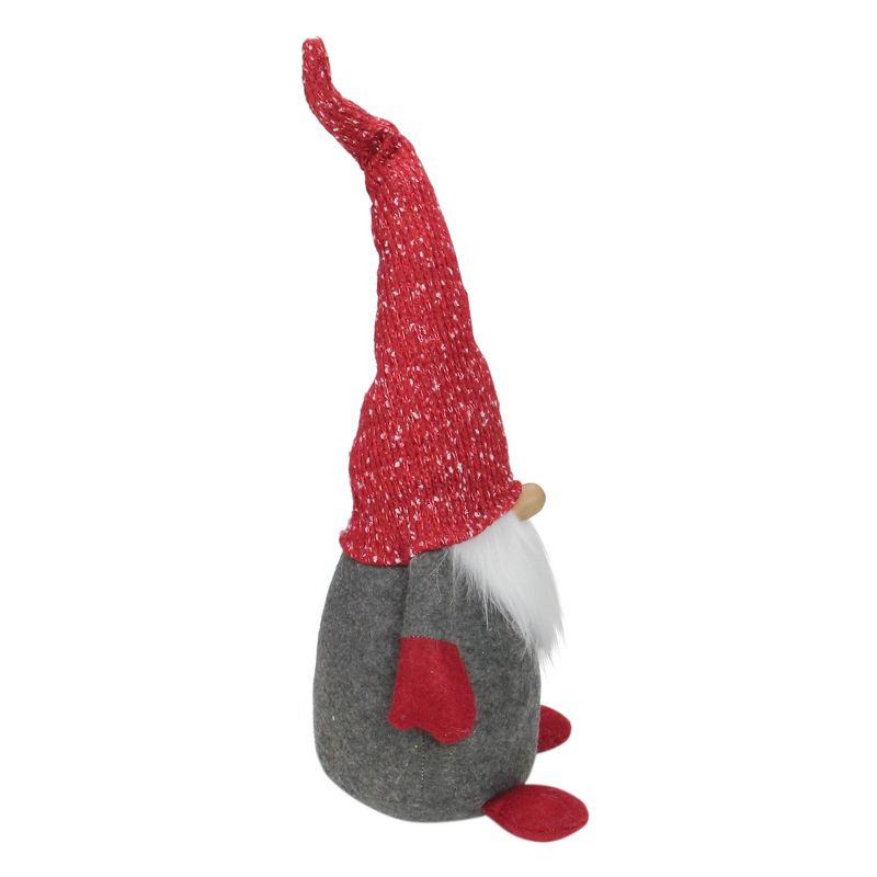 Northlight 22" Grey and Red Gnome with Tall Bendable Hat Christmas Decoration, 2 of 3