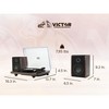 VICTOR VWRP-1600 Lincoln Record Player, 3 Speed Turntable with Bluetooth, Dust Cover, and 2 Detached Speakers - 2 of 4