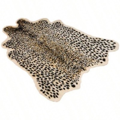 Leopard Print Area Rug Faux Cowhide Skin Non - Slip Cheetah Rug Small Accent Distressed Animal Print Hide Floor Carpet