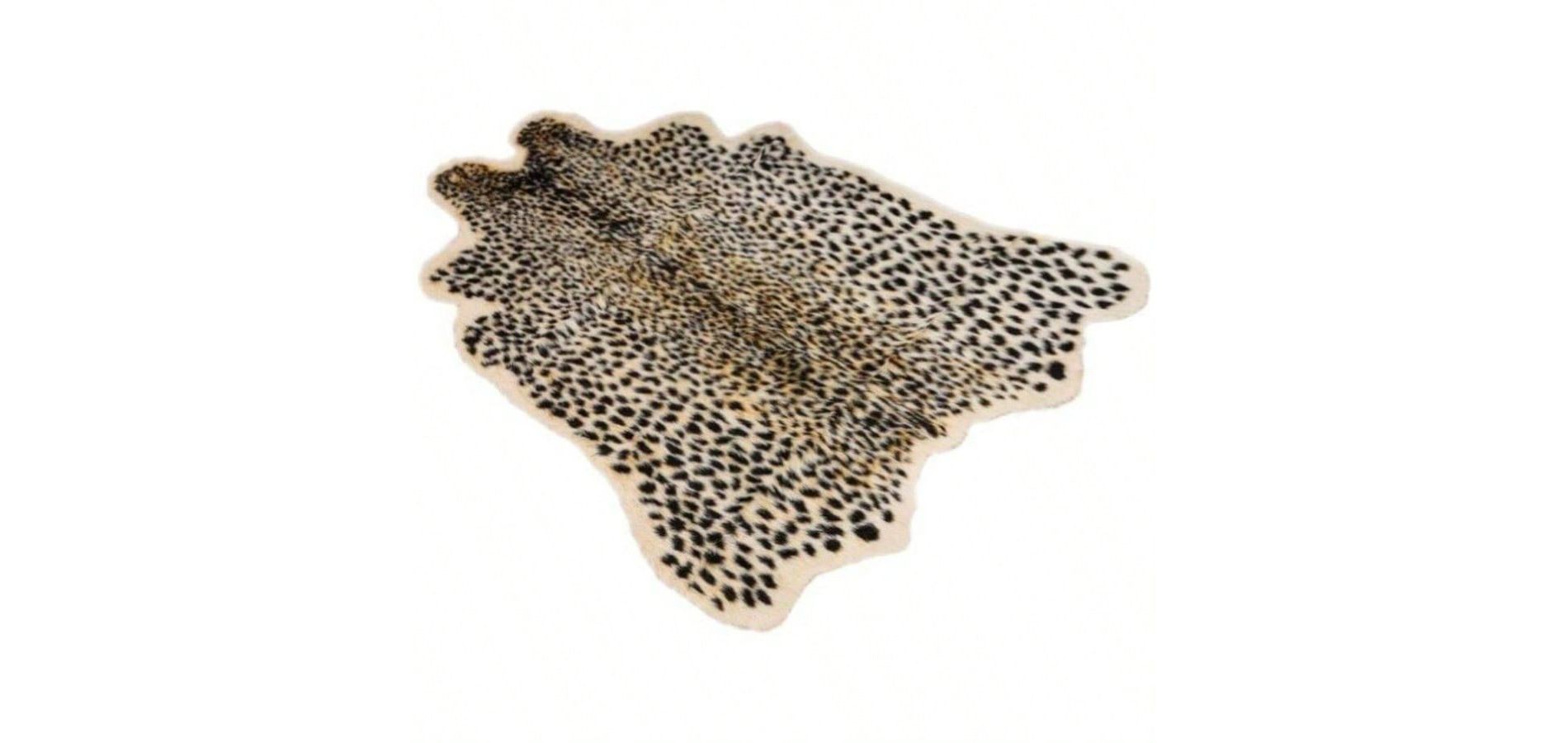 Leopard Print Area Rug Faux Cowhide Skin Non - Slip Cheetah Rug Small Accent Distressed Animal Print Hide Floor Carpet
