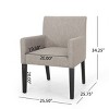 Coolbibila 1PC Modern Fabric Upholstered Dining Arm Chair,Wooden Rubberwood Legs Barrel Cushioned Living Room Kitchen Armrest Side Chair - 4 of 4
