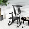 Costway Set of 2 Wood Rocking Chair Glossy Finish White\ Coffe - image 2 of 4