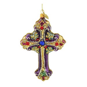 Huras 6.0 Inch Cross Of Royalty Ornament Papal Easter Lent Tree Ornaments - 1 of 3