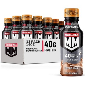 Muscle Milk 40g Protein Shake, Chocolate Peanut Butter High Protein, Non-Dairy, Ready-to-Drink, Vitamins & Minerals - 1 of 4