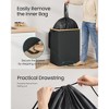 35.7 Gallon Recycling Bin with Inner Bag, Large Bottle & Can Container for Metal, Plastic, Glass, Paper, Ink Black & Natural Beige - 3 of 4