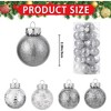 30 Pcs Christmas Ball Ornaments, 2.36 Inch Christmas Balls for Holiday Wedding Party Decoration, Silver - 4 of 4