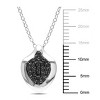 EVERLY JEWELRY | Sterling Silver 1/4ct TW Black Diamond Pendant with Chain with Black Rhodium Plated - 18 in - 2 of 3