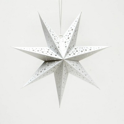 TopComfy Decorative Object Handmade White Paper Star Elegant Holiday Decor for Festive Spaces, White, 23.6"*1"*23.6"