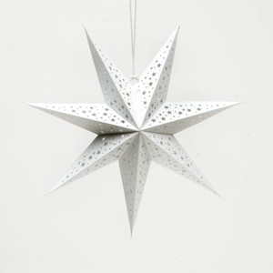 TopComfy Decorative Object Handmade White Paper Star Elegant Holiday Decor for Festive Spaces, White, 23.6"*1"*23.6" - 1 of 4