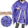 Catalonia Woman Oversized Blanket Hoodie Sweatshirt Cape, Fluffy Soft Fleece Casual Batwing Coat Pullover Blanket, Cozy Gift for Wife Women - 4 of 4