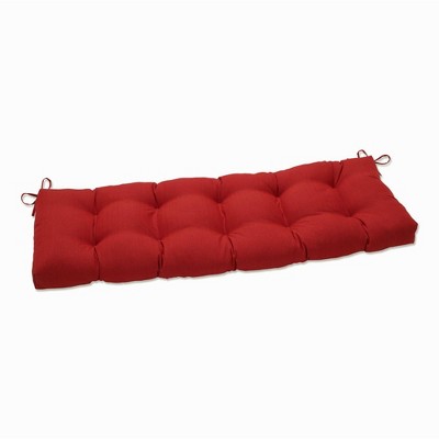 60" x 18" Outdoor/Indoor Tufted Bench/Swing Cushion Splash Flame Red - Pillow Perfect