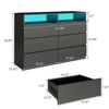 Dyonery 6-Drawer Dresser with Power Socket and LED Lights, Modern Storage Chest with Ample Capacity & Smooth Glides - 2 of 4