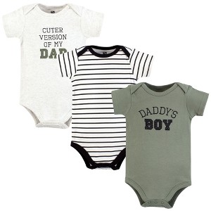 Hudson Baby Infant Boy Cotton Bodysuits, Sage Daddys Boy - 1 of 4