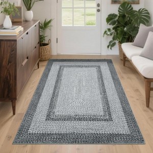 Braided Print Area Rug - 100% Polyester, 350gsm Pile Weight, TPR Non-Slip Backing, Washable, Farmhouse Design, Multiple Sizes - 1 of 4