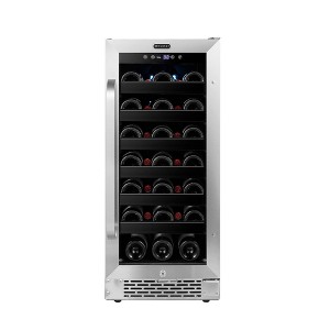 Whynter BWR-308SB Built-In 33 Bottle Undercounter Stainless Steel Wine Refrigerator with Reversible Door, Digital Control, Lock, and Carbon Filter - 1 of 4