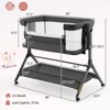 Safstar 3 in 1 Baby Bedside Bassinet w/Storage Basket, Universal Wheels, Adjustable Height, Mattress, Net & Portable Bag, Carriable Crib, Gray - 2 of 4