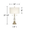 Vienna Full Spectrum Jordan 27 1/2" Tall Traditional Table Lamp Pull Chain Brass Finish Metal Crystal Single Off-White Shade Living Room Bedroom - image 4 of 4