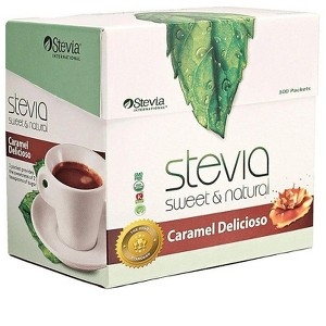 Stevia Sweet & Natural Caramel Deliciose by Stevia International  -  100 Packets Box - 1 of 1
