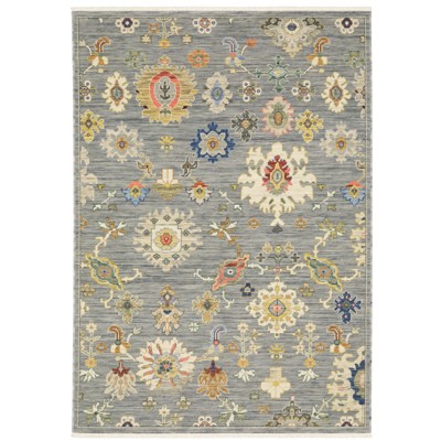 Oriental Weavers Lucca 5507E Grey/ Multi Indoor Area Rug - 5'3" x 7'6"