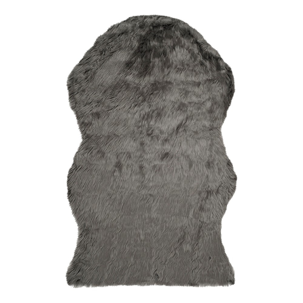 Haven Faux Sheepskin Area Rug Gray 4'x6' - Safavieh