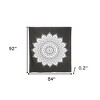 HomeRoots 92" X 84" Black And White Mandala Cotton Hanging Tapestry - 3 of 4