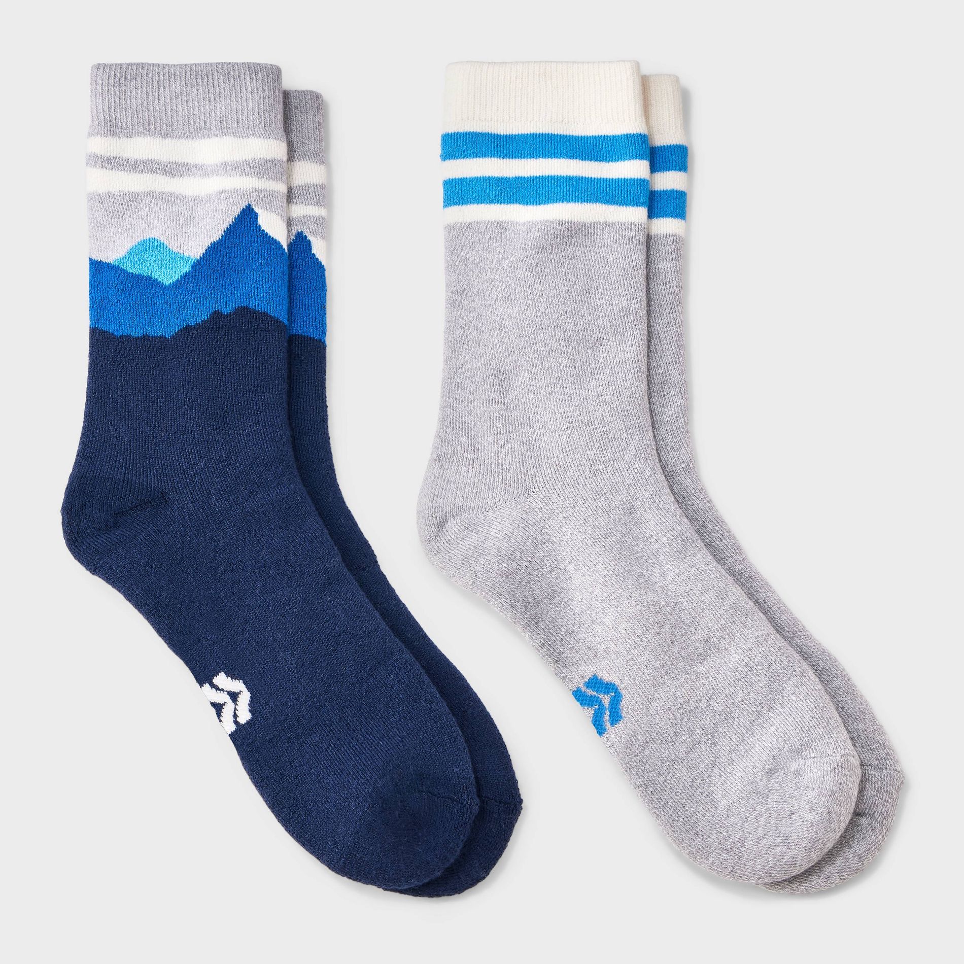 Boys' 2pk Mountain Print Outdoor Crew Socks - All In Motion™