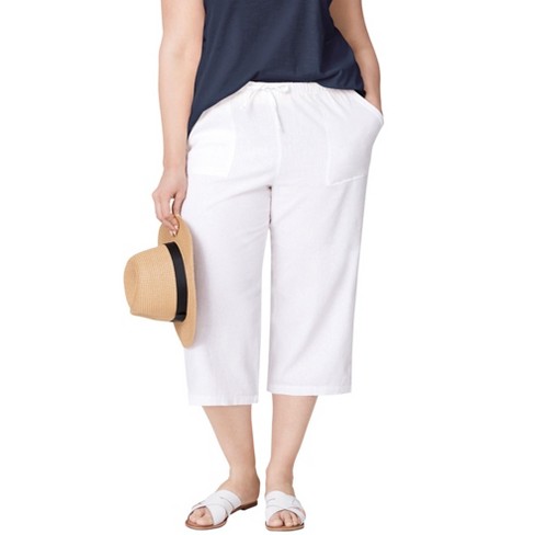 Cotton Cinch Capri - white