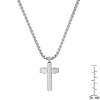 Steeltime Men's stainless steel cross pendant. Color Options: Silver, Gold - 3 of 4