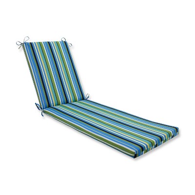 Indoor/Outdoor Topanga Stripe Lagoon Blue Chaise Lounge Cushion - Pillow Perfect