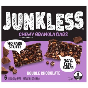 JUNKLESS Double Chocolate Chewy Granola Bars - 6.6oz/6ct - 1 of 4
