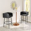Zuo Modern – Horbat Set of 2 Barstools 38.6" H Black Faux Leather Seat with Steel Frame Modern Art Deco - 4 of 4