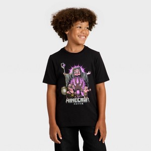 Boys' Minecraft Piglin Short Sleeve Graphic T-Shirt - Black - 1 of 4