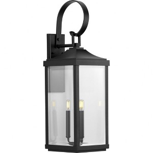 Progress Lighting Gibbes Street 3-Light Wall Lantern in Antique Bronze with Clear Beveled Glass - 1 of 2