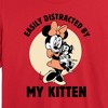 Women's - Disney Classics - Easily Distracted By Kittens Minnie Cropped Graphic T-Shirt - 2 of 4