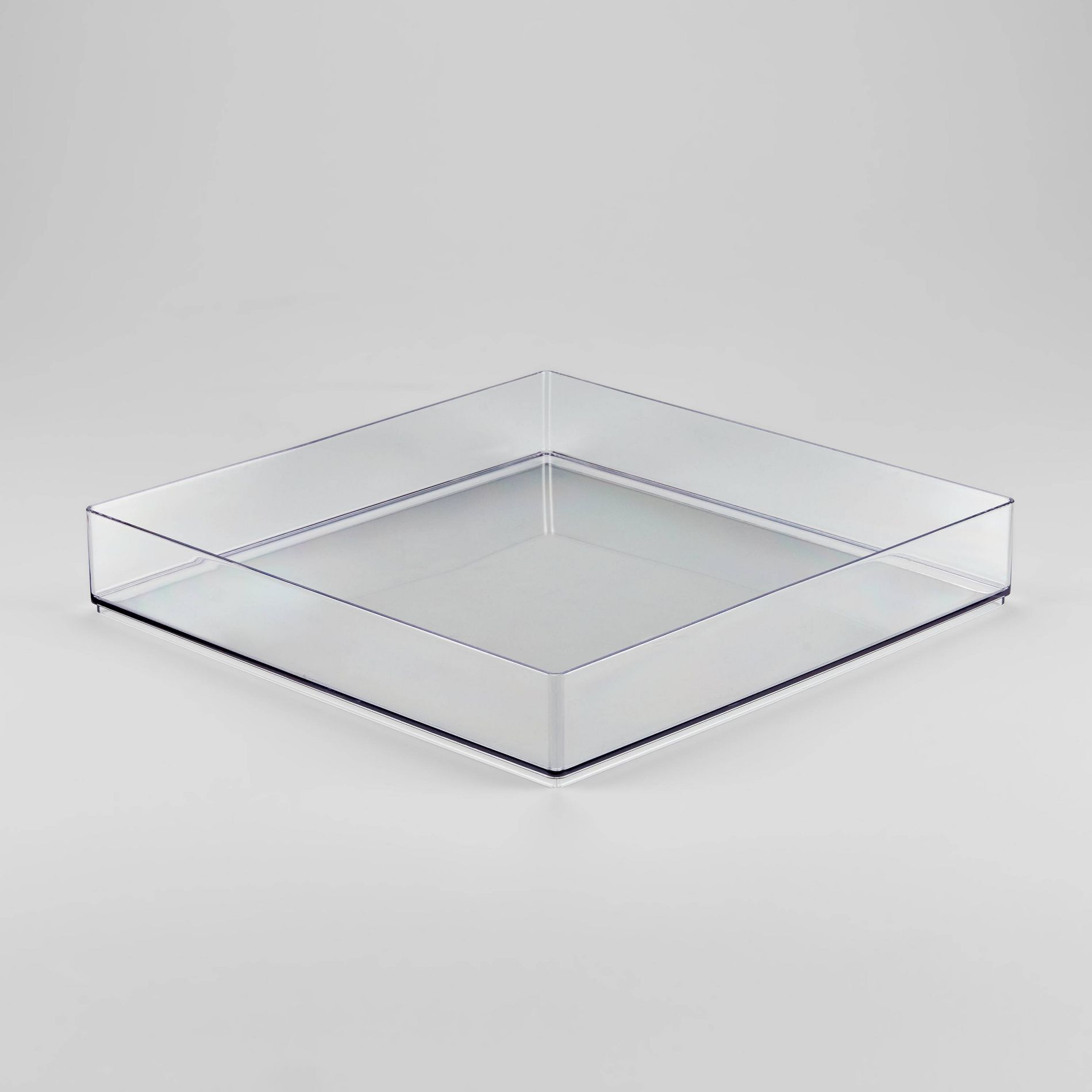 12'' x 12'' x 2" All Purpose Storage Tray - Brightroom™: Clear Plastic Bathroom Organizer Tray